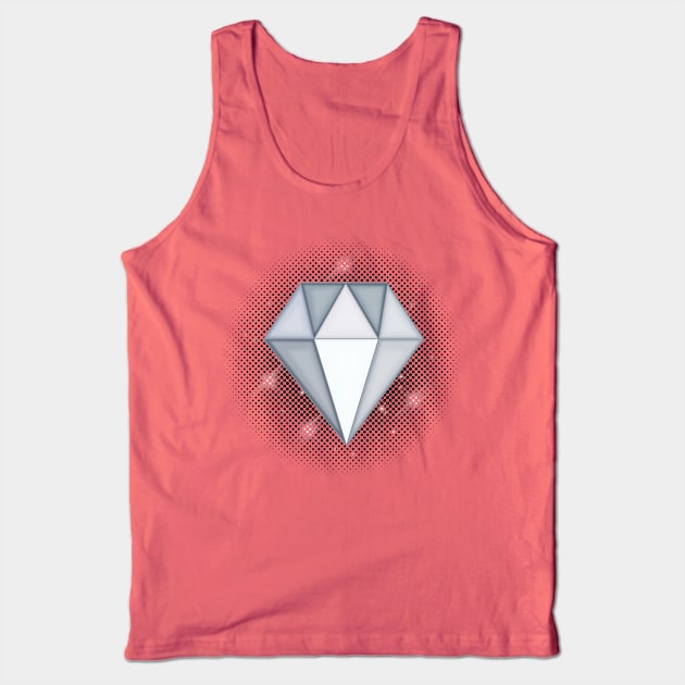 White Diamond Gem Tank Top by Blackmoonrose13